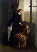 Gustave Leonard de Jonghe Changeable Weather Germany oil painting artist